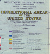 1936 Map of the United States Parks