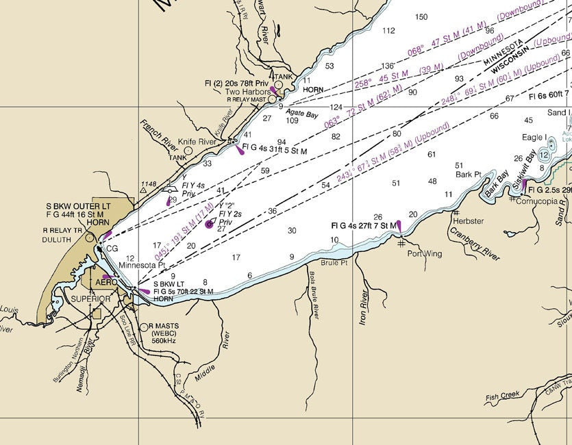 2016 Nautical Map of Lake Superior