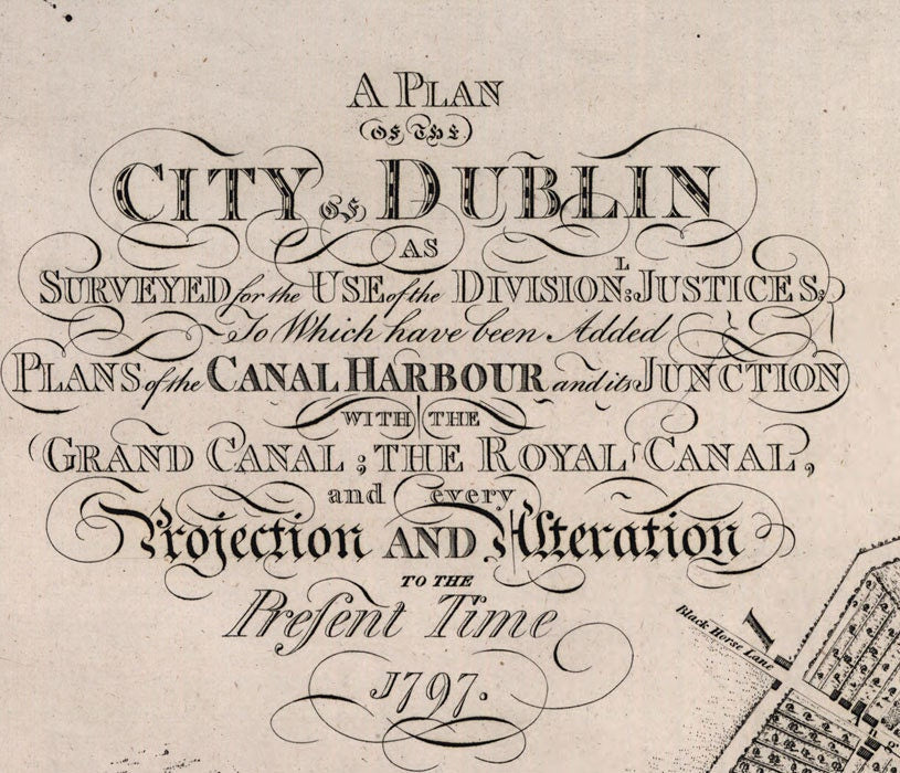 1797 Map of the City of Dublin Ireland