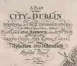 1797 Map of the City of Dublin Ireland