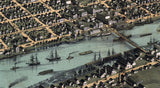 1867 Panoramic Map of East Saginaw Michigan