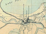 1863 Military Map of Louisiana and New Orleans