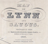 1829 Map of Lynn and Saugus Massachusetts