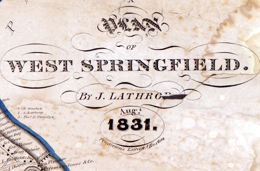 1831 Map of West Springfield Massachusetts