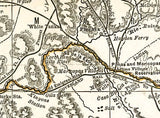 1876 Map of Arizona showing stage lines and counties