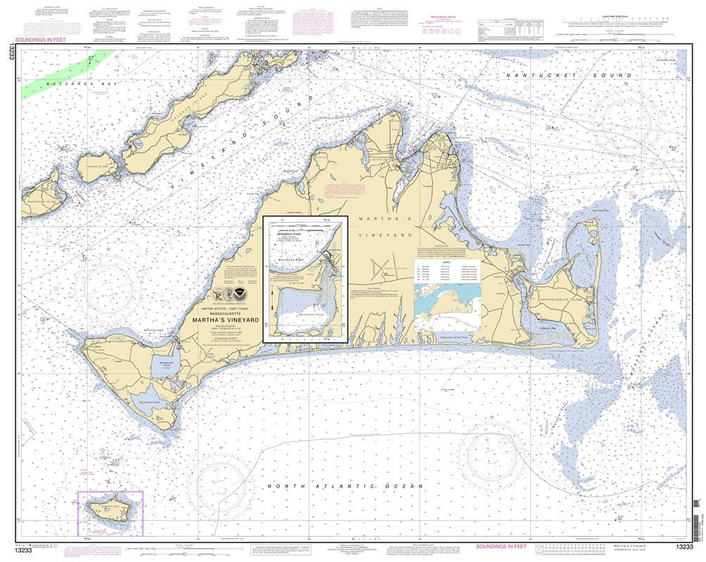 2011 Nautical Map of Martha's Vineyard