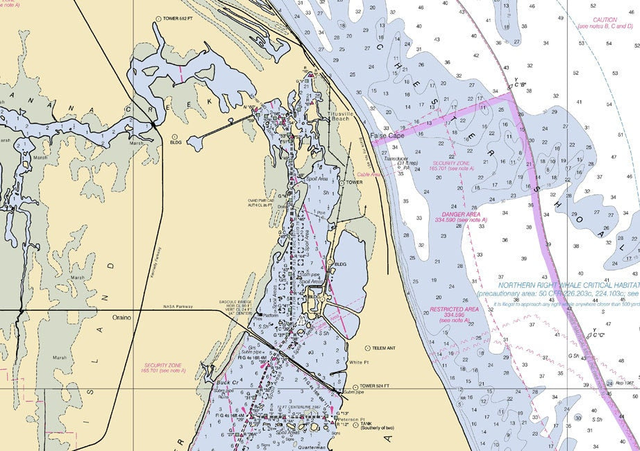 2011 Nautical Map of Ponce de Leon Inlet to Cape Canaveral Florida