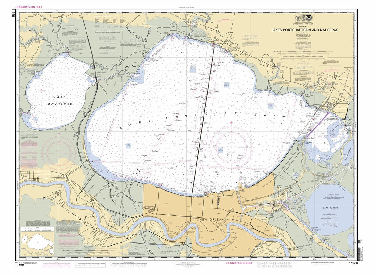 2012 Map of Lake Pontchartrain and Maurepas New Orleans