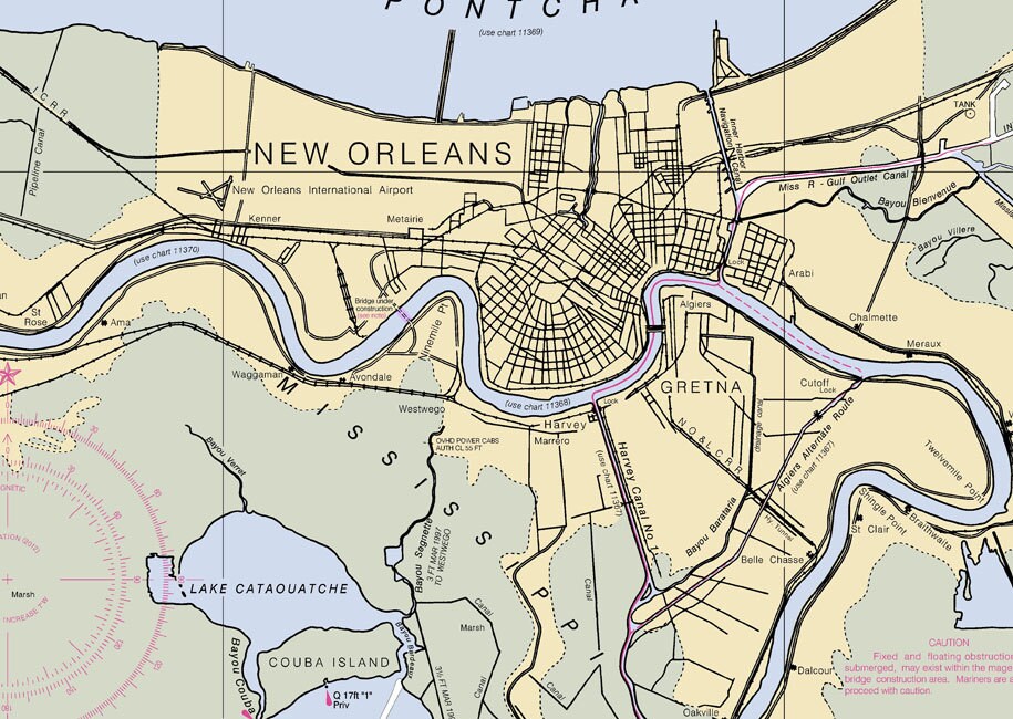 2012 Map of New Orleans Intracoastal Waterway