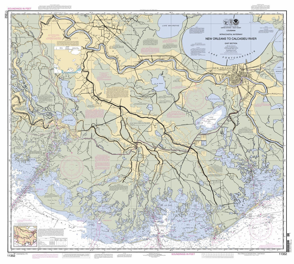 2012 Map of New Orleans Intracoastal Waterway