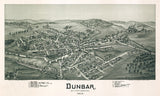 1900 Aerial Map of Dunbar Fayette County Pennsylvania