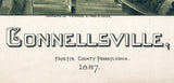 1897 Panoramic Map of Connellsville Fayette County Pennsylvania