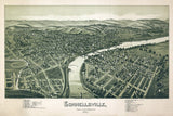 1897 Panoramic Map of Connellsville Fayette County Pennsylvania