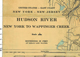 1950 Nautical Map of the Hudson River