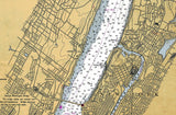 1950 Nautical Map of the Hudson River