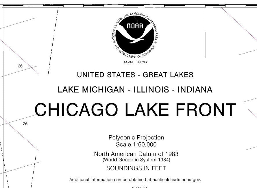 2006 Nautical Map of Chicago Lake Front Lake Michigan