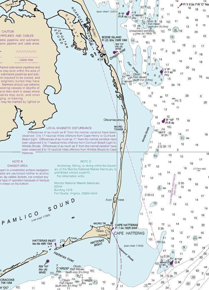 2014 Nautical Map of Cape May to Cape Hatteras