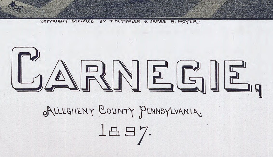 1897 Panoramic Map of Carnegie Allegheny County Pa