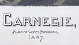 1897 Panoramic Map of Carnegie Allegheny County Pa