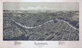 1897 Panoramic Map of Carnegie Allegheny County Pa